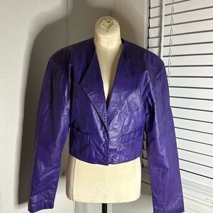 GENUINE LEATHER VINTAGE CROP JACKET 💜